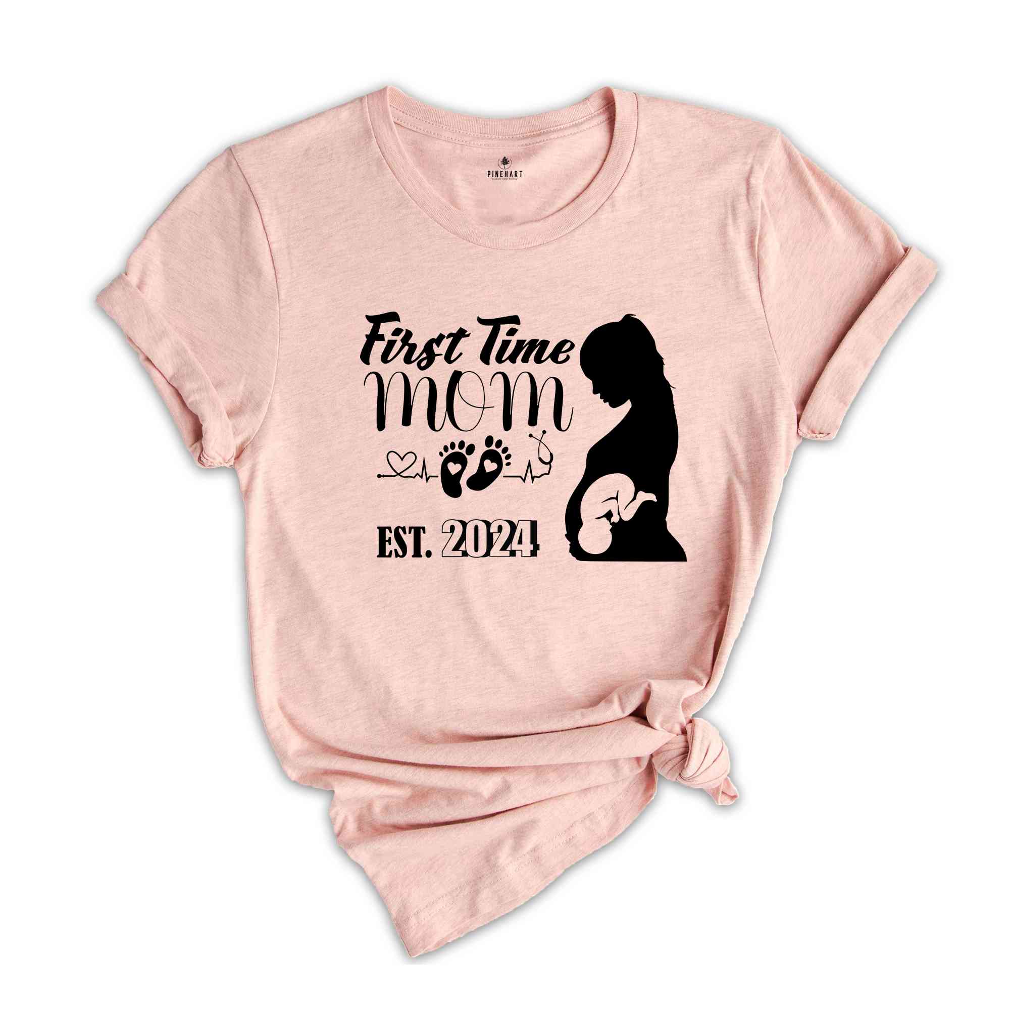 First Time Mom Est 2024 Shirt, New Mom Mother's Day Gift, Pregnancy Reveal Shirt, Baby Shower Gift, Expecting Mom Tee