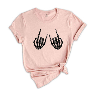 Skeleton Hand Shirt, Skeleton Shirt, Horror Gift, Skeleton Rock Shirt, Rock and Roll Shirt, Halloween Shirt, Rock Halloween Shirt