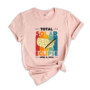 Total Solar Eclipse Shirt, April 8 2024, USA Map, Path of Totality Tee, Eclipse Event 2024 Shirt, Celestial Shirt, Gift for Eclipse Lover