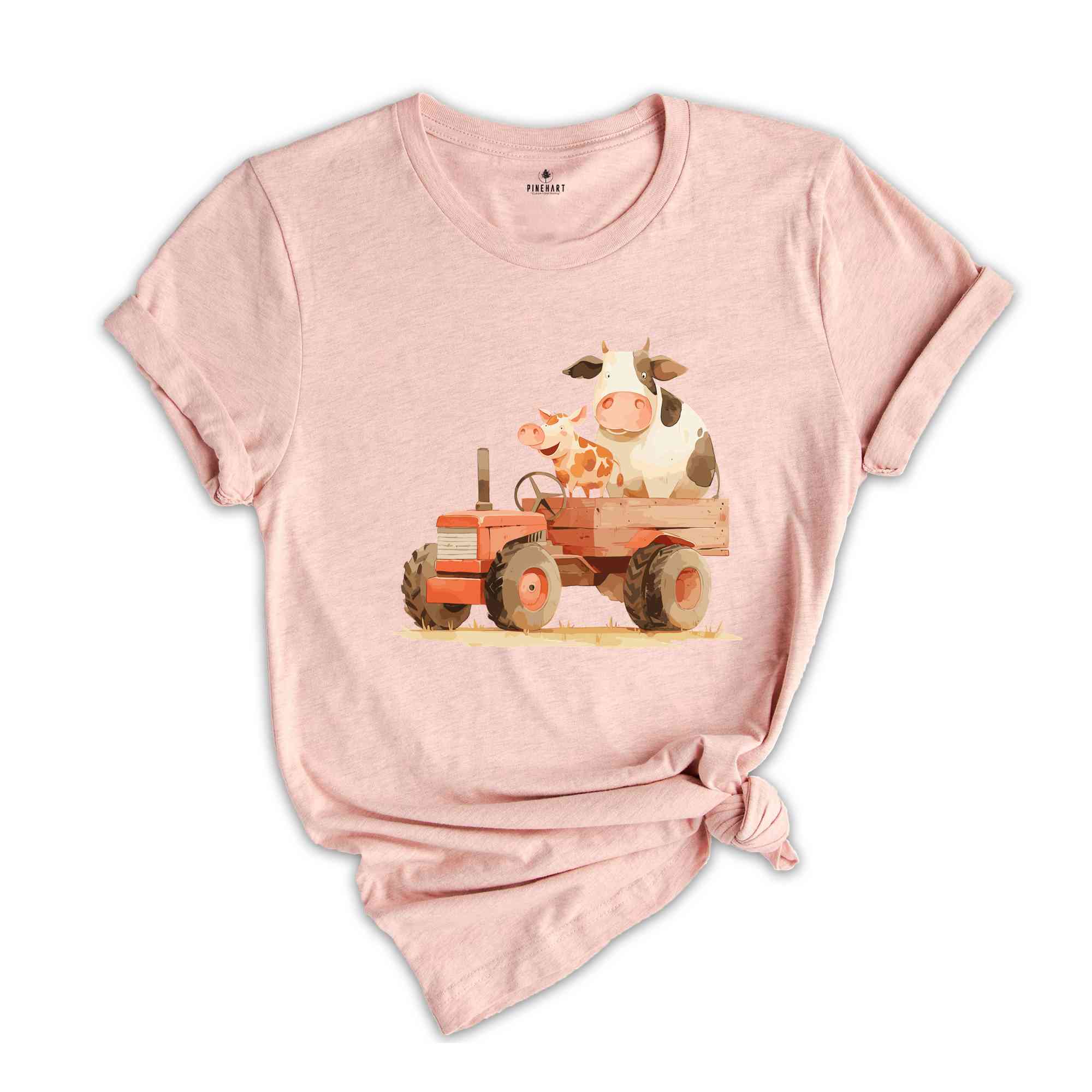 Farm Animals T-Shirt, Funny Farmer Shirt, Funny Animals In Tractor Tee, Cow Shirt, Chicken Shirt, Farmer Birthday Gifts