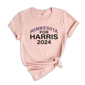 Minnesota For Harris 2024 Shirt, Election 2024 Shirt, Democratic Kamala Shirt, Kamala Shirt, Liberal Shirt, Anti Trump Shirt, Election Tee