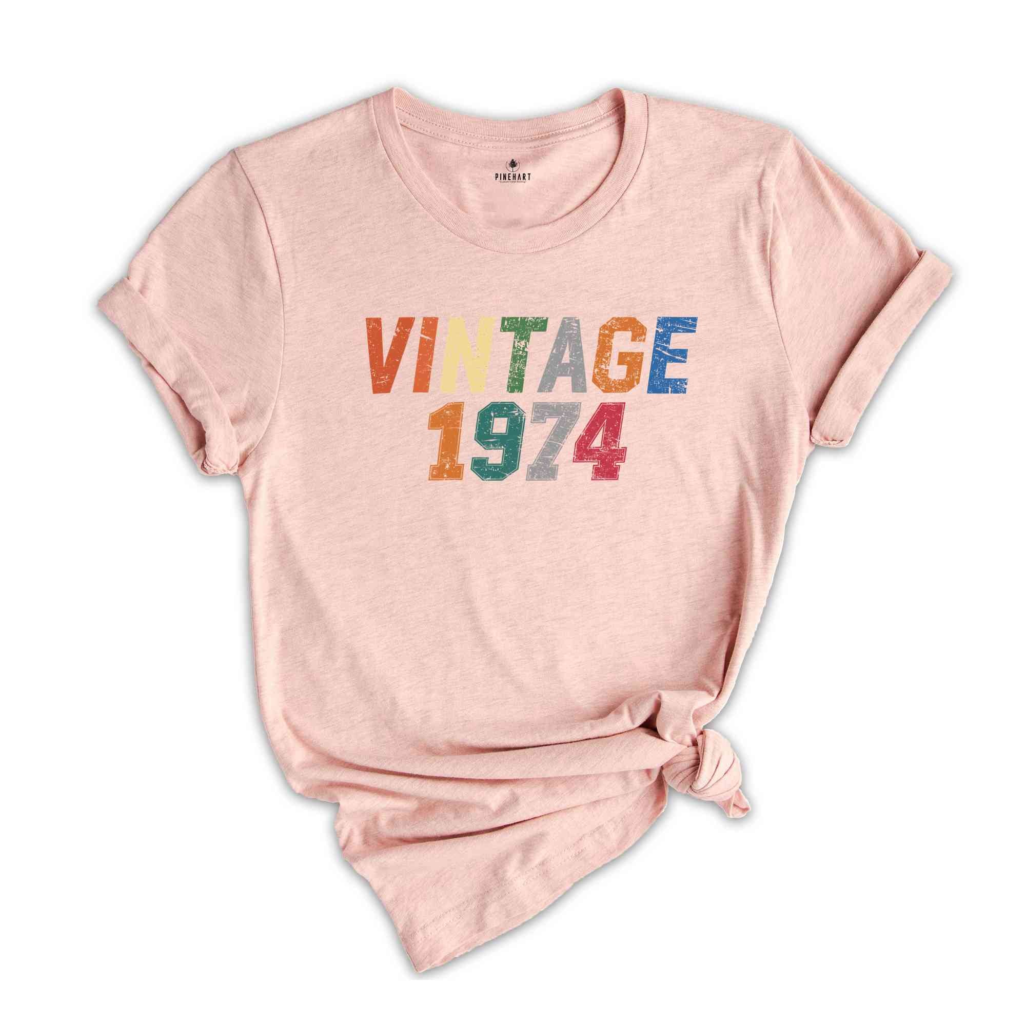 Vintage 1974 Shirt, 50th Birthday Shirt , Auntie Shirt, Mother's Day Shirt, Gift For Grandma, Trendy Birthday Shirt