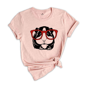 Guinea Pig Shirt, Animal Lover Shirt, Cute Guinea Pig T-Shirt, Guinea Pig With Glasses, Guinea Lover Pig Shirt, Funny Guinea Pig Shirt