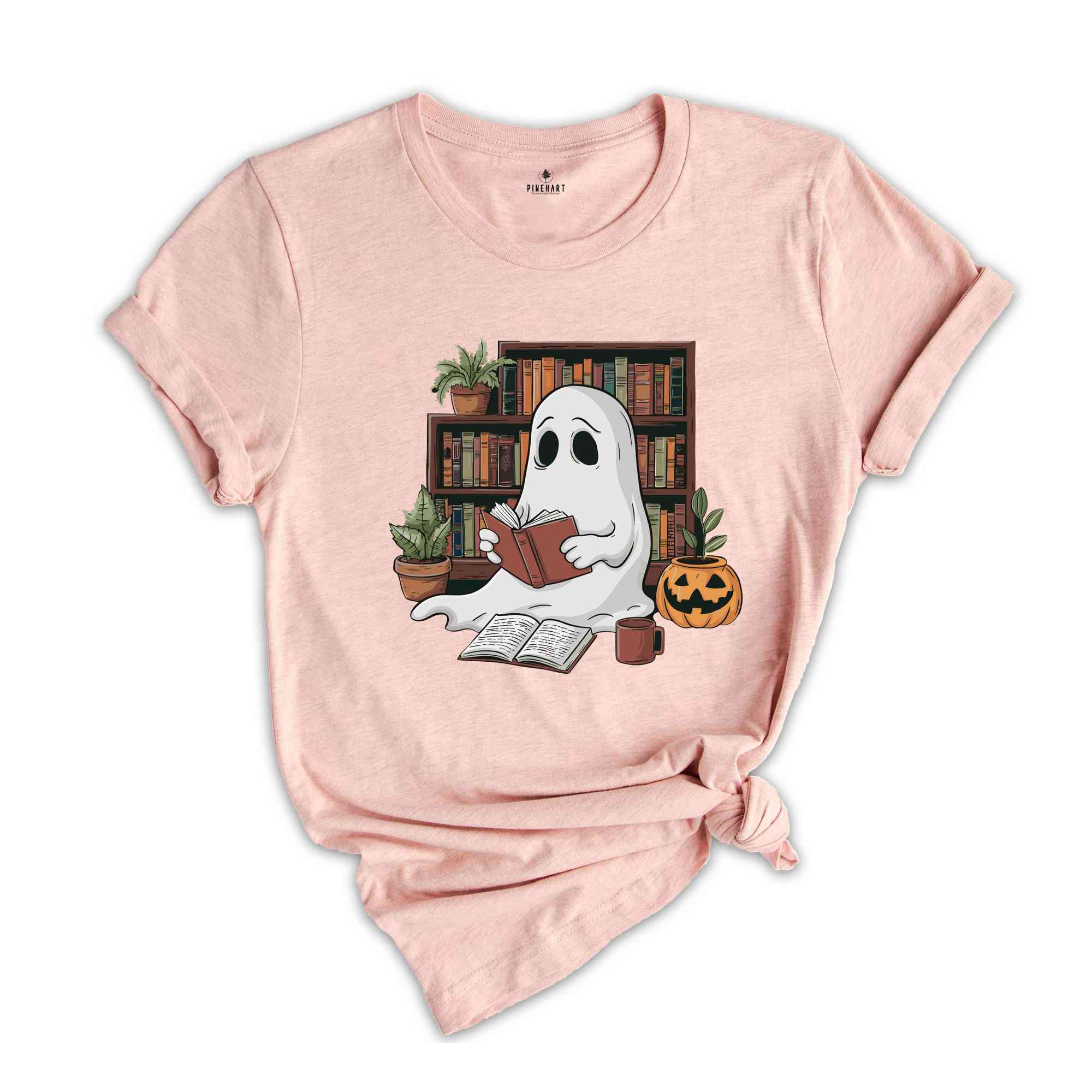 Bookish Ghost Shirt, Spooky Library Shirt, Book Lover Shirt, Reading Shirt, Pumpkin Shirt, Librarian Appreciation Gift