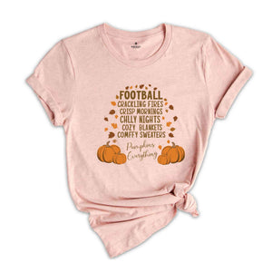 Cozy Blankets Crunchy Leaves Crackling Fires Football Shirt, Fall List Shirt, Womens Halloween Shirt, Thanksgiving Gifts, Autumn Shirt