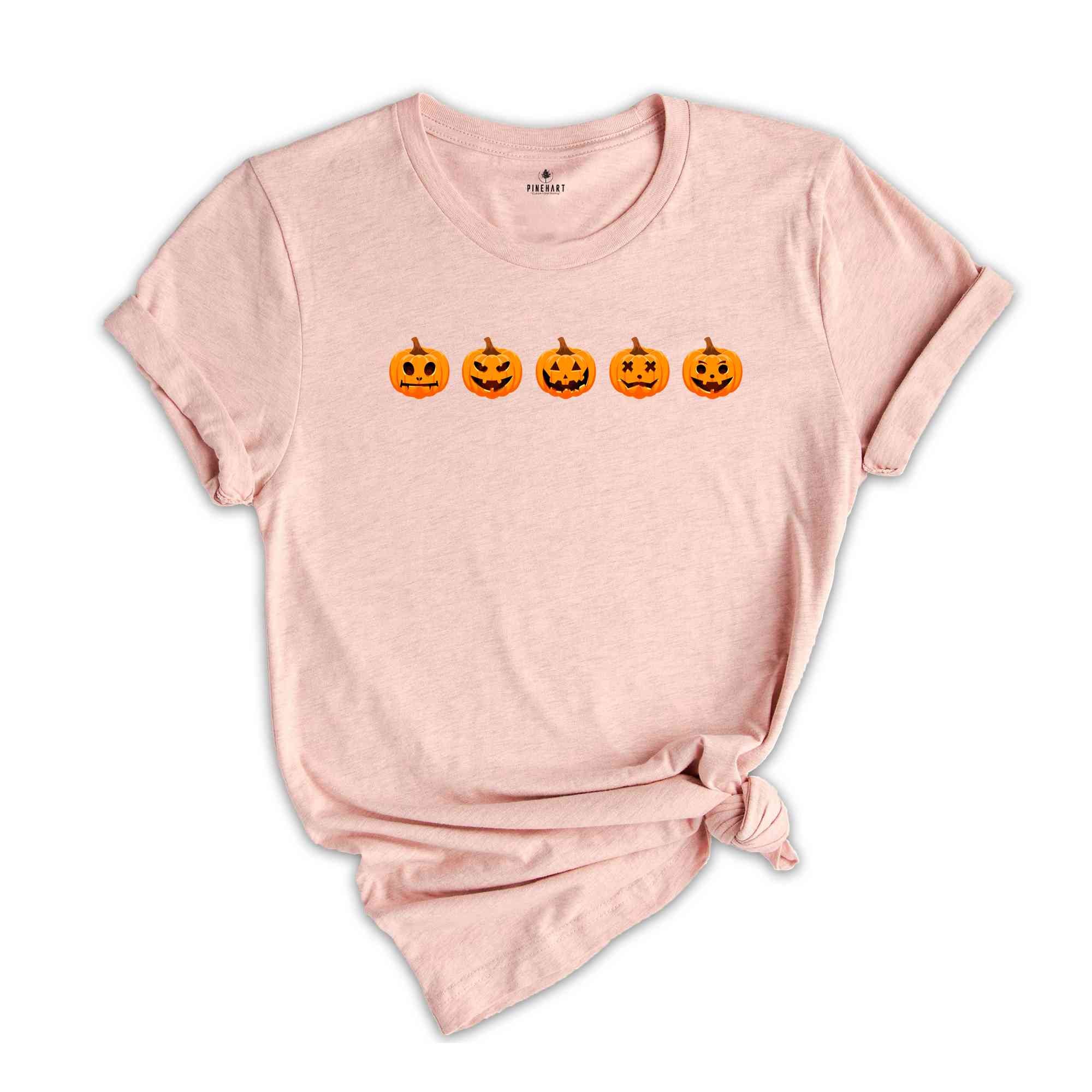 Pumpkin Shirt, Halloween T-shirt, Ghost Shirt, Spooky Season Shirt, Pumpkin Faces T-shirt, Halloween Gift