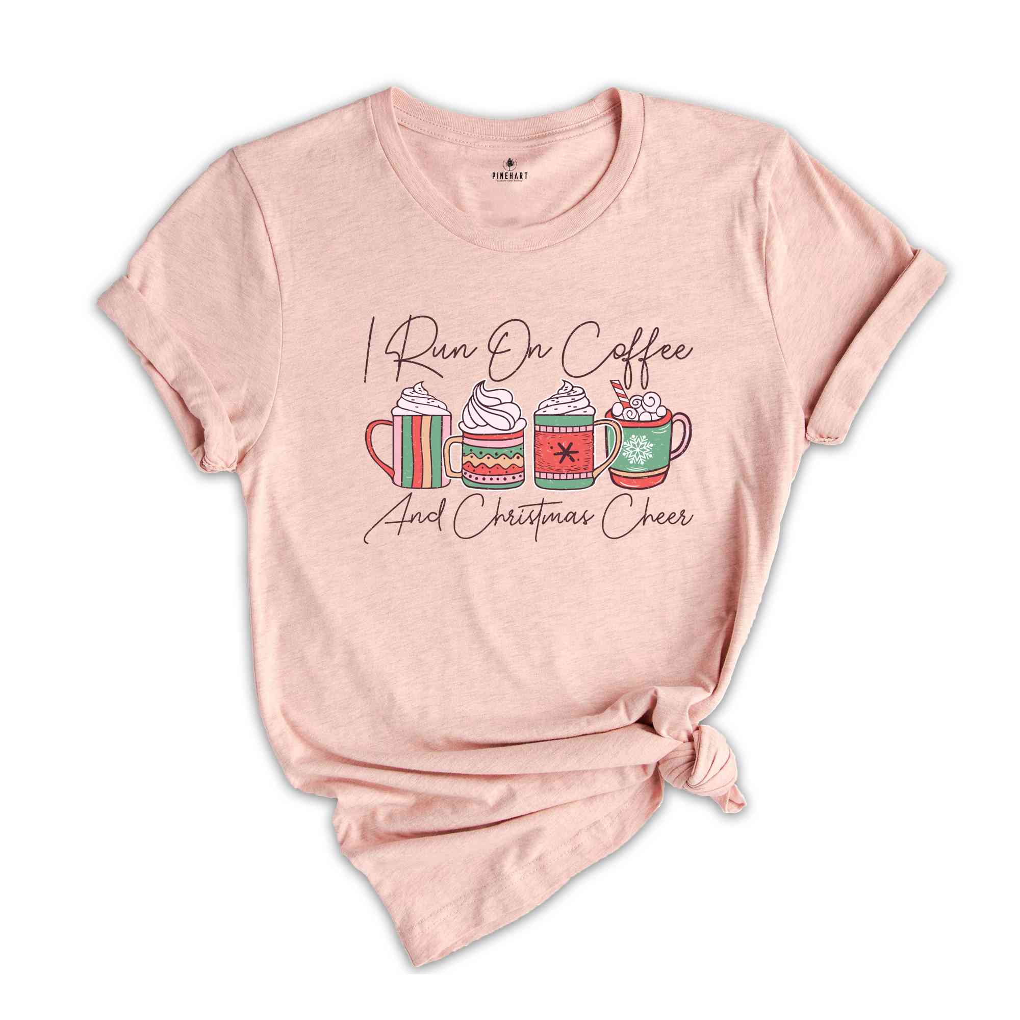 I Run on Coffee and Christmas Cheer Shirt, Coffee Lover Christmas, Christmas Gift Tee, Funny Christmas Shirt, Christmas Costume