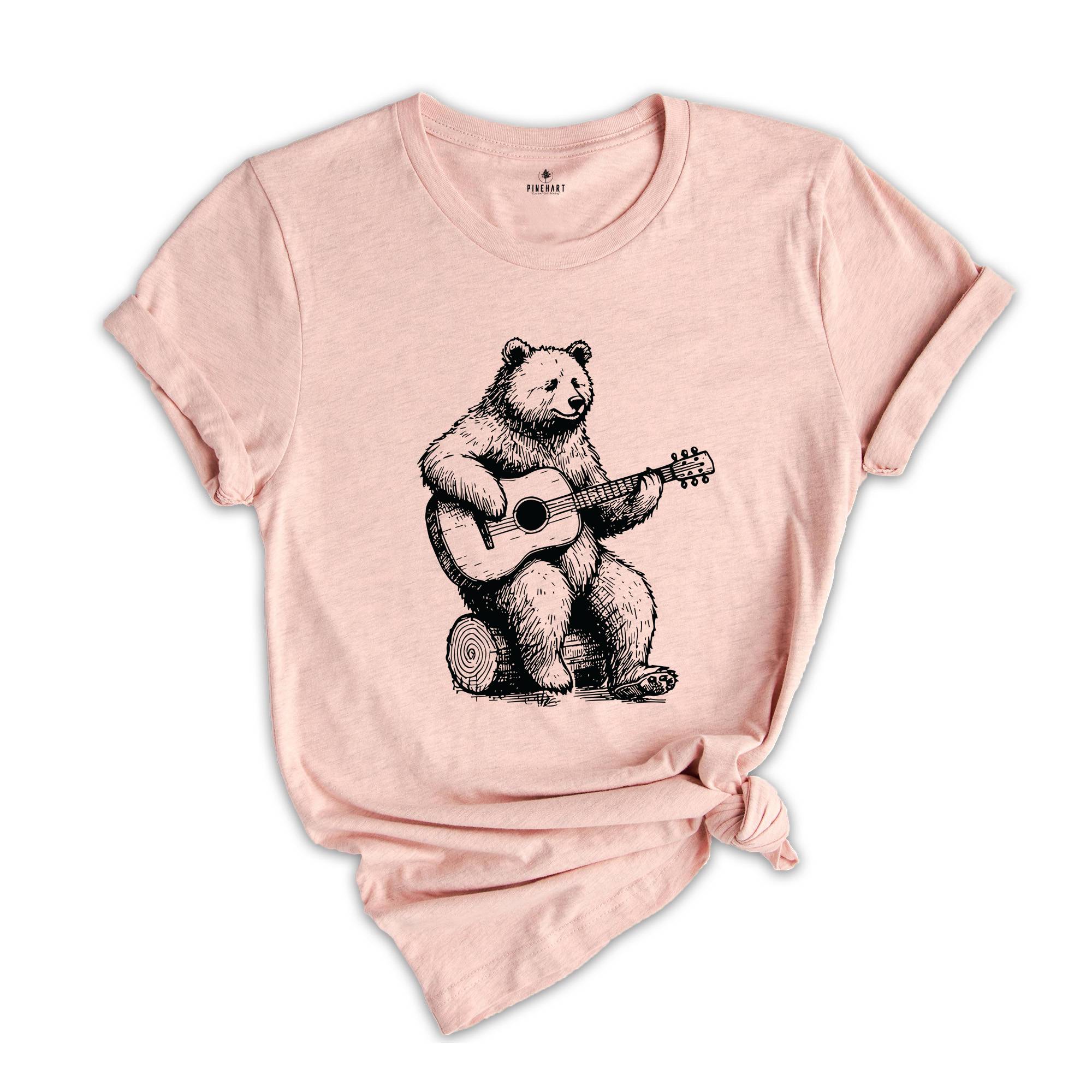 Bear Playing Guitar Shirt, Bear Shirt, Bear And Music Shirt, Musician Shirt, Guitar Player Shirt, Bear Guitar Shirt, Music Guitar Gift