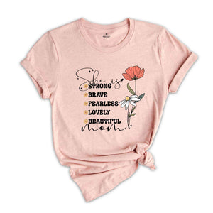 She is Mom Shirt, She is Strong T-Shirt, Bible Verse Shirt, Gift For Mom, Christian Mom Shirt, Mother Days Shirt