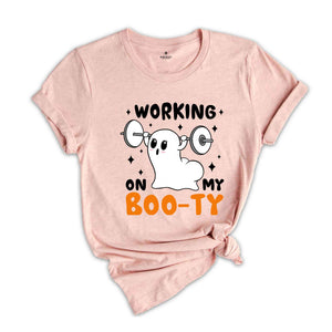 Working On My Booty Shirt, Girl Halloween Shirt, Gym Girl Shirt, Funny Halloween Tee, Spooky Season Shirt, Cute Halloween Tee, Fitness Shirt