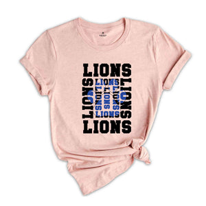 Stacked Lions Paw, Lions Mascot Shirt, Lions Lover Shirt, Lions Cheer Tee, School Spirit Shirt, Lions School Team Shirt,