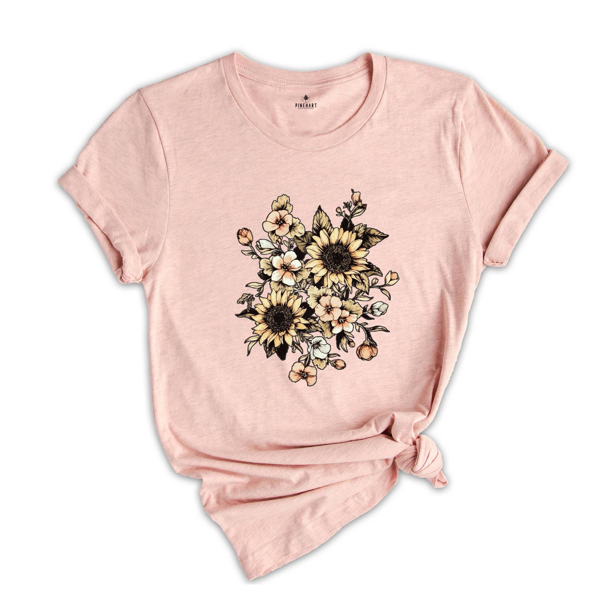 Sunflower Shirt, Cute Sunflower Tee, Mothers Day Gift Shirt, Sunflower Shirt, Floral Tee, Flowers Gift T-shirt