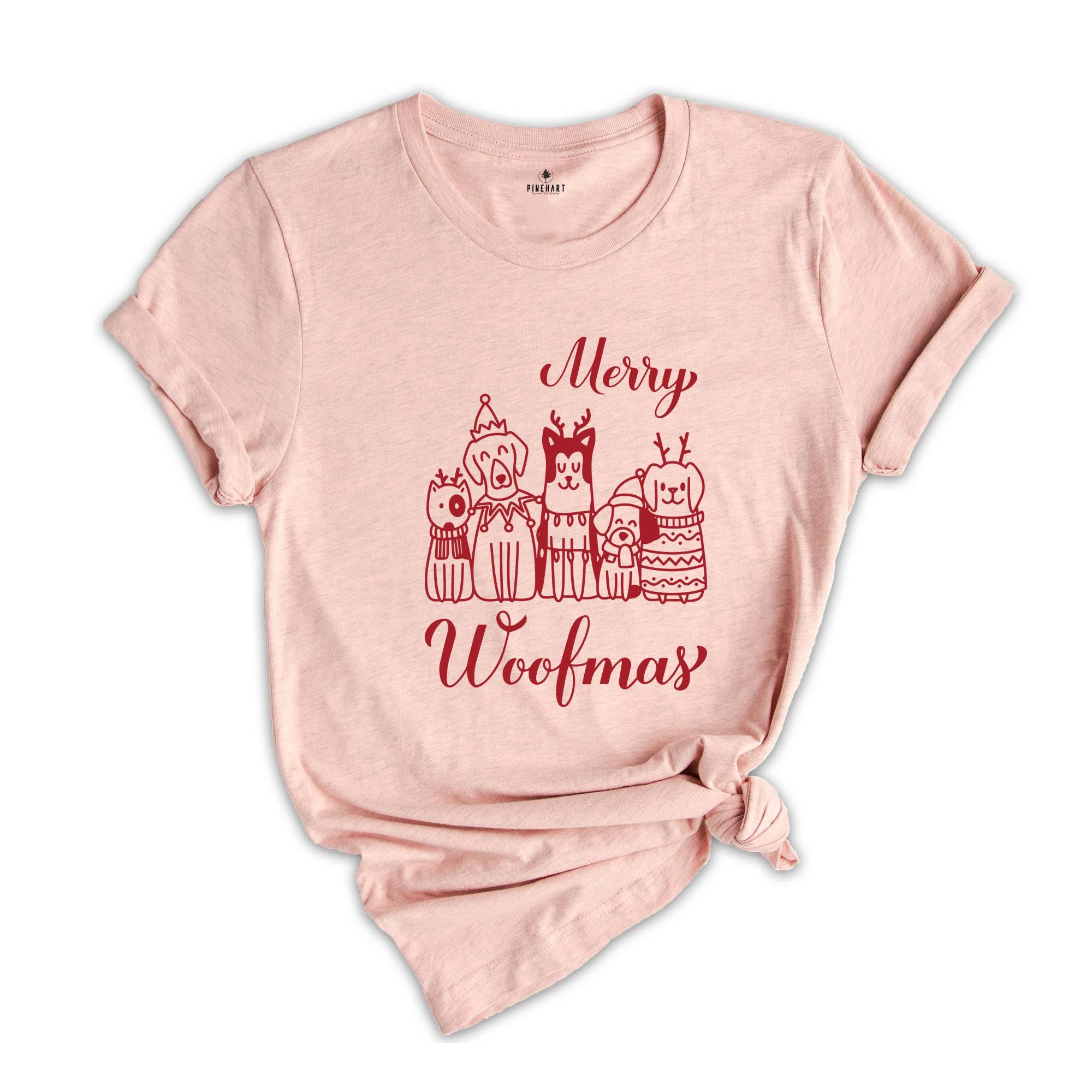 Merry Woofmas T-Shirt, Cute Christmas Shirt, Christmas Dogs Tee, Dog Lover T-Shirt, Merry Woofmas Shirt, Christmas Gifts