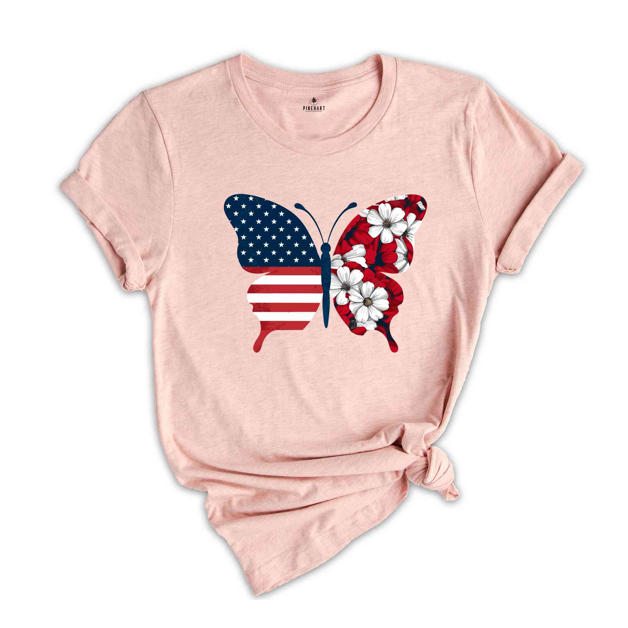 USA Butterfly Shirt, 4th Of July Shirt, Gift For 4th Of July, Patriotic Butterfly Shirts, Independence Day Tee, Floral Butterfly Tees