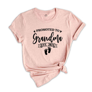 Baby Announcement, Promoted to Grandma, Promoted to Grandpa Est. 2024, New Grandma Shirt, New Grandpa Shirt, Pregnancy Reveal