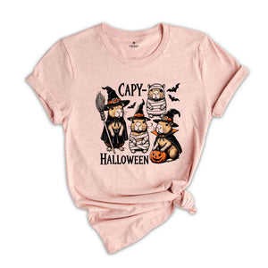 Capy Halloween Shirt, Capybara Halloween Shirt, Cute Halloween Shirt, Halloween Gift, Spooky Season Shirt, Witch Shirt, Halloween Crewneck