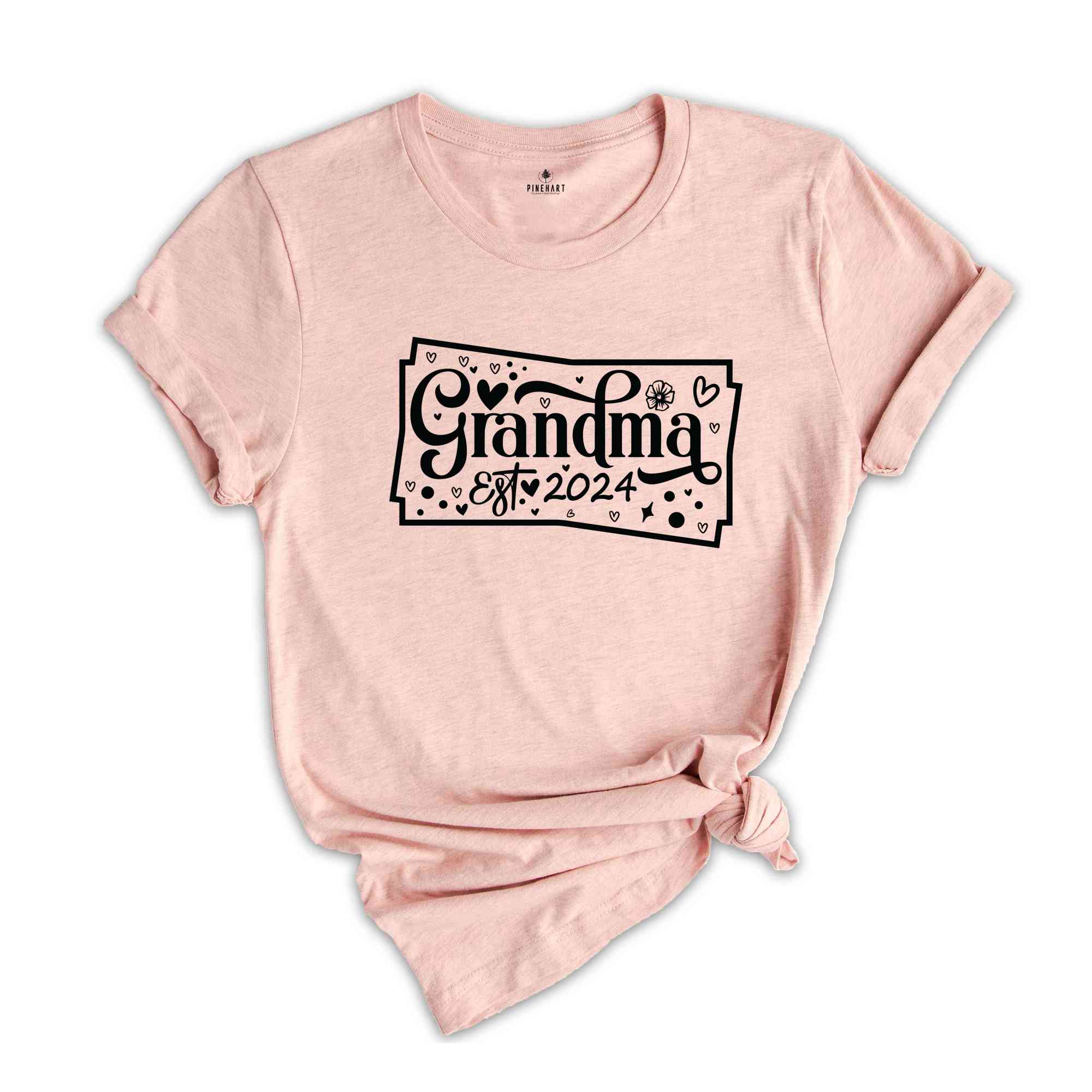 Custom Grandma Est 2024 T-Shirt, Grandma Shirt, Gift For Grandma, Grandmother Shirt, Mimi T-Shirt, Grandma Est Tee,