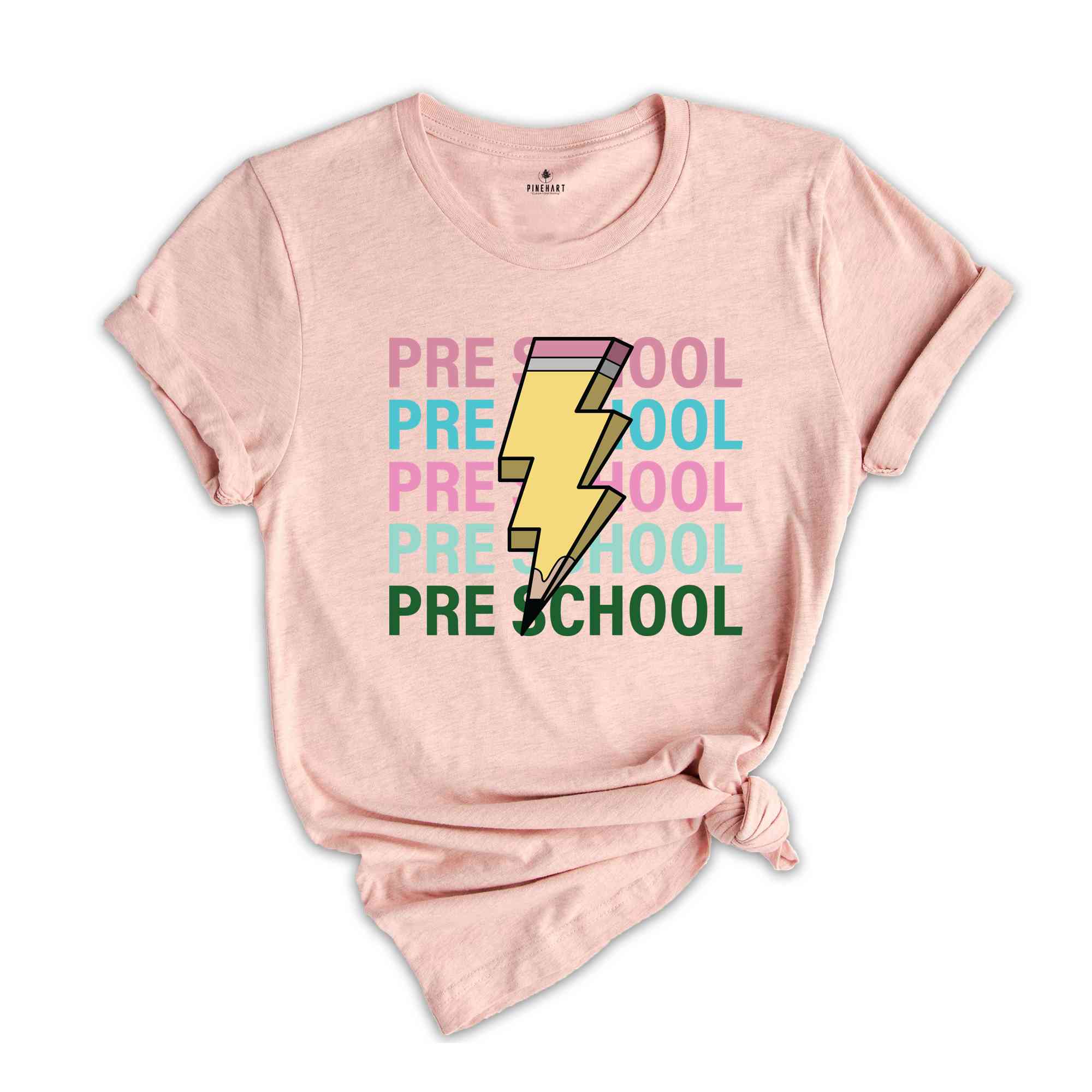 Pre School Pencil Shirt, Pencil Bolt Shirt, Retro Shirt, Back To School Shirt, School Shirt, Teacher Shirt, Pencil Shirt, Teacher Gift