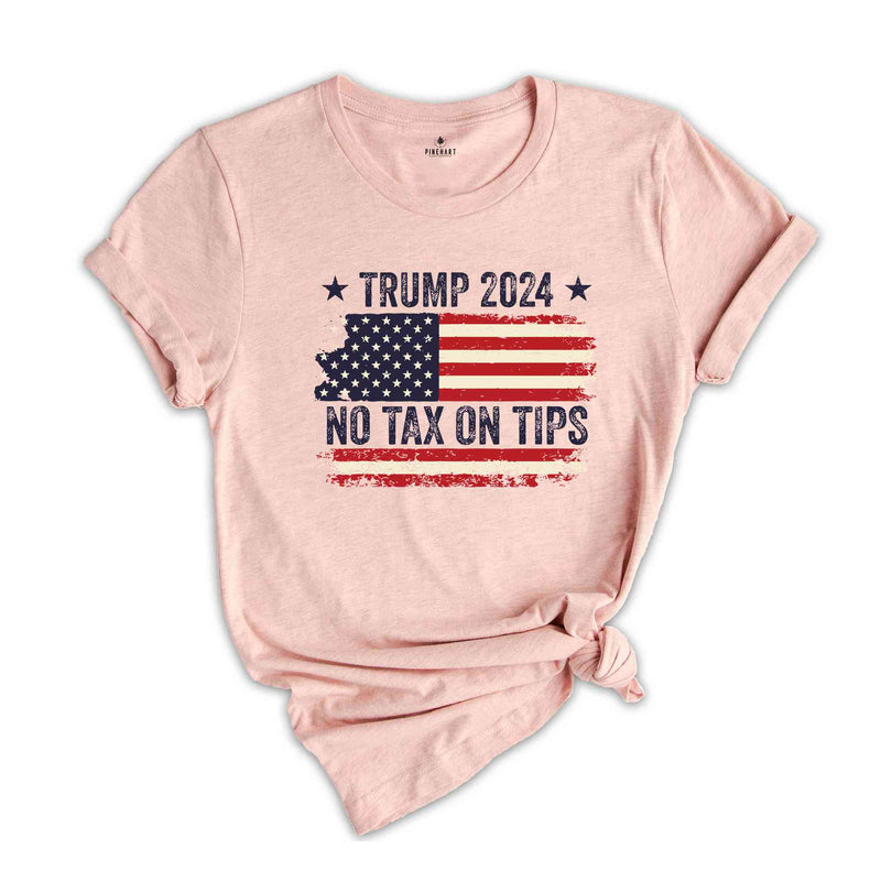 No Tax On Tips T-Shirt, Trump 2024 Shirt, Trump Election Shirt, Usa Elections Tee, Vote For Trump Shirt, Donald Trump Tee