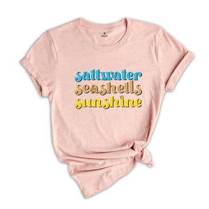 Saltwater Seashells Sunshine Shirt, Summer T-Shirt, Beach Shirt, Saltwater Tee, Summer Trip Shirt, Vacation Shirt