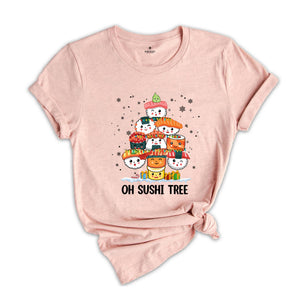 Christmas Oh Sushi Tree T-Shirt, Cute Sushi Gift, Christmas Gift, Japanese Cuisine Sushi Lover Gift, Foodie Shirt, Xmas Sweatshirt