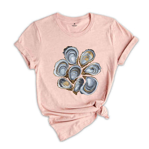 Seashell Graphic Tee Vintage Oyster T-Shirt, Seashell Shirt, Trendy summer T-shirt, Coastal T shirt, Beach Tee, SeaShell Tee