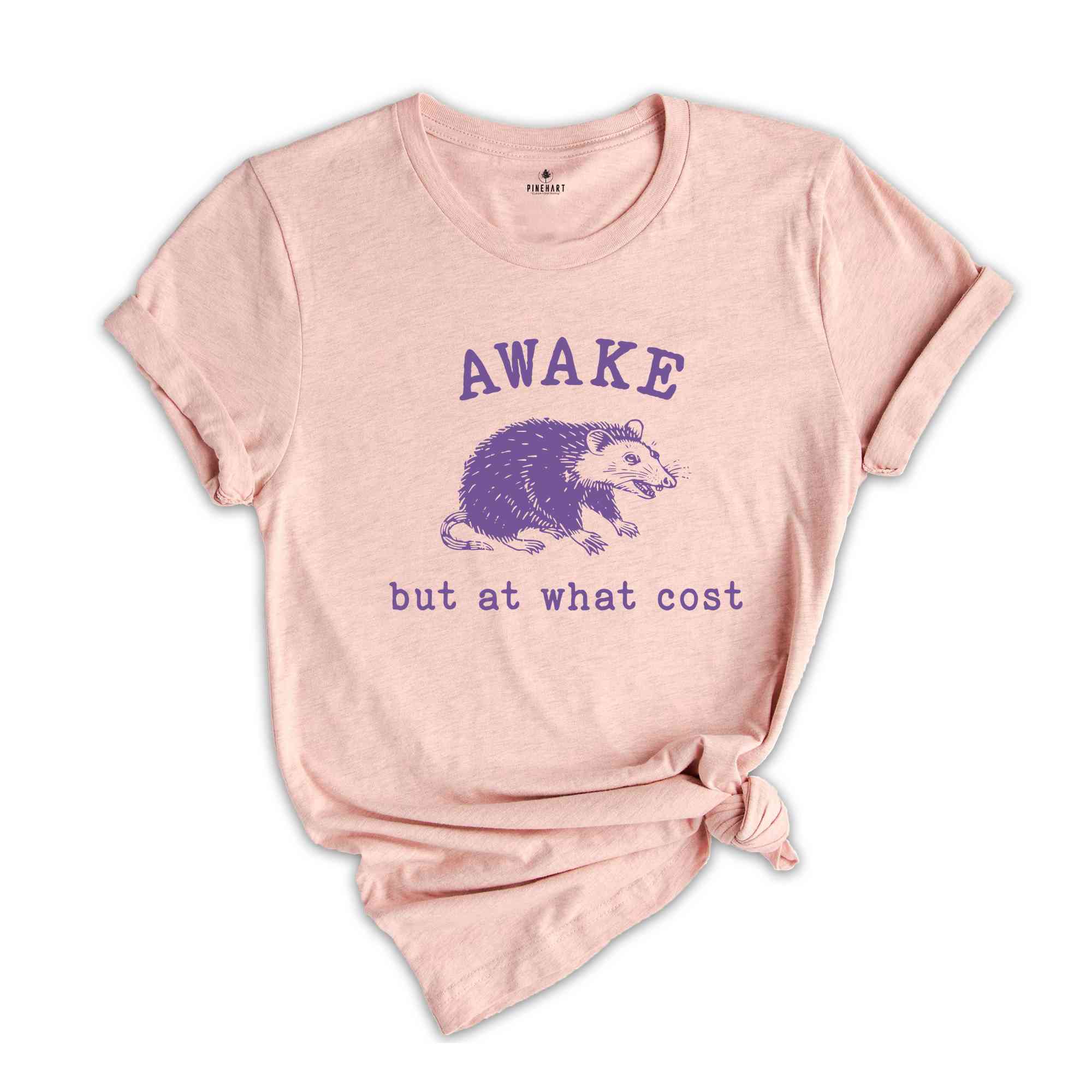 Awake But At What Cost Retro Shirt, Funny Opossum Meme T-shirt, Sarcastic Sayings Shirt, Vintage 90s Gag Shirt, Funny Rat, Mental Health Tee