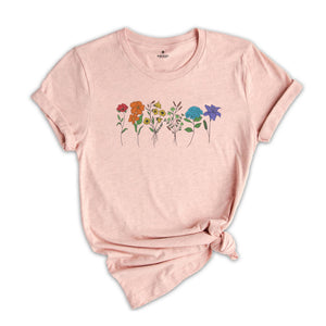 Cute Flower Shirt, Wildflower Shirt, Gift For Her, Botanical Shirt, Gardening Shirt, Summer Shirt, Plant Mom Shirt