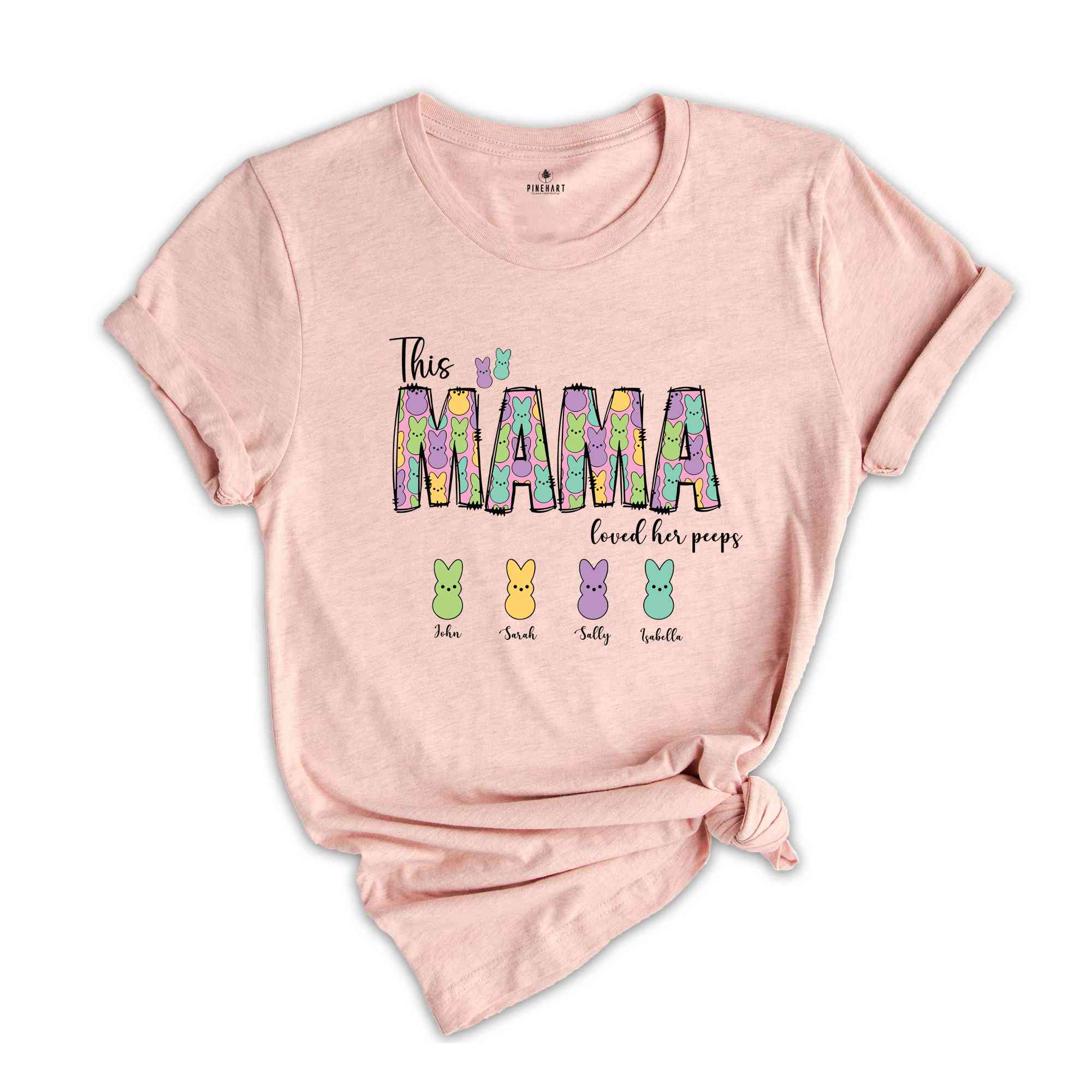 This Mama Loves Her Peeps Custom Name Easter Shirt, Personalized Easter Peeps Name Shirt, Easter Mom Shirt