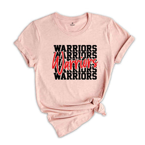 Team Mascot Shirt, Warriors Team Shirt, Warriors Football Shirt, Warriors Fan Shirt, Warriors School Shirt, Warriors School Spirit