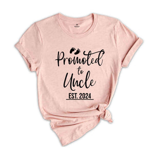 Promoted to Uncle Est 2024 Shirt, New Uncle Shirt, Baby Shower Shirt, Gender Reveal Uncle Shirt, Funny Pregnancy Reveal Shirt