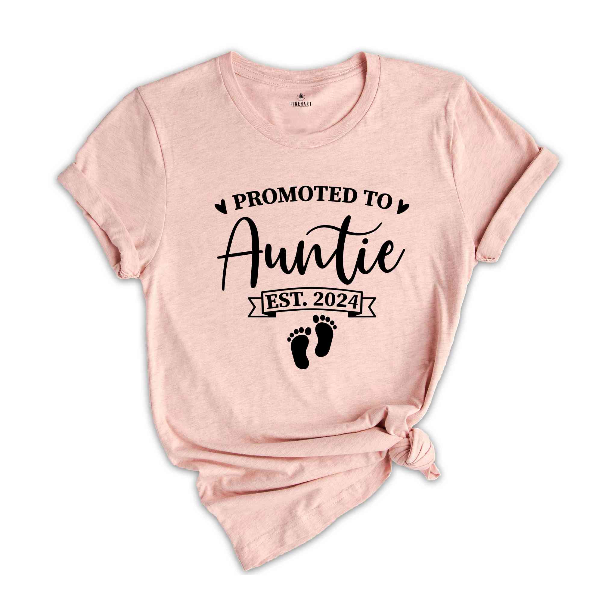 Baby Announcement, Promoted to Auntie, Promoted to Uncle Est. 2024, New Aunt Shirt, New Uncle Shirt, Pregnancy Reveal, Baby Reveal Shirts