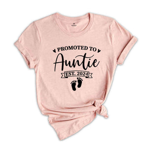 Baby Announcement, Promoted to Auntie, Promoted to Uncle Est. 2024, New Aunt Shirt, New Uncle Shirt, Pregnancy Reveal, Baby Reveal Shirts