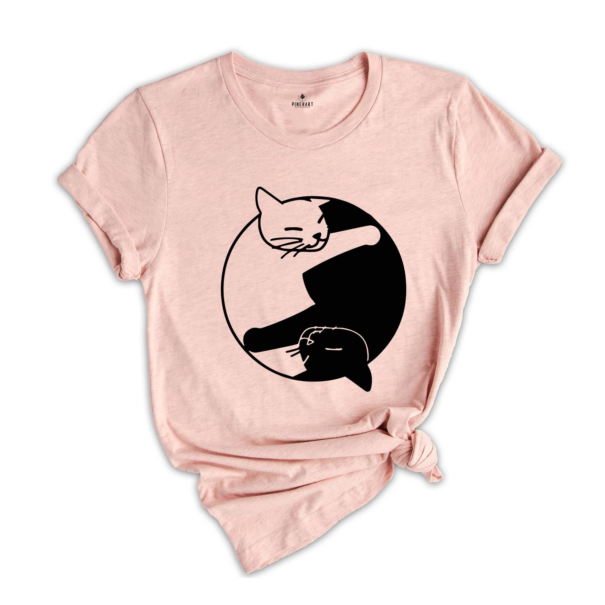 Cat Shirt Yin Yang T-shirt, Funny Cat Shirt, Cat Mom Gift, Cat Sweatshirt, Cat Mom Sweater, Yin Yang Cat Sweatshirt, Cat Lover Gift