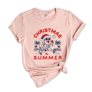 Christmas In Summer Shirt, Beach Christmas Tee, Xmas Vacation Tee, Summer Xmas Shirt, Summer Vibe Shirt, Summer Santa Shirt