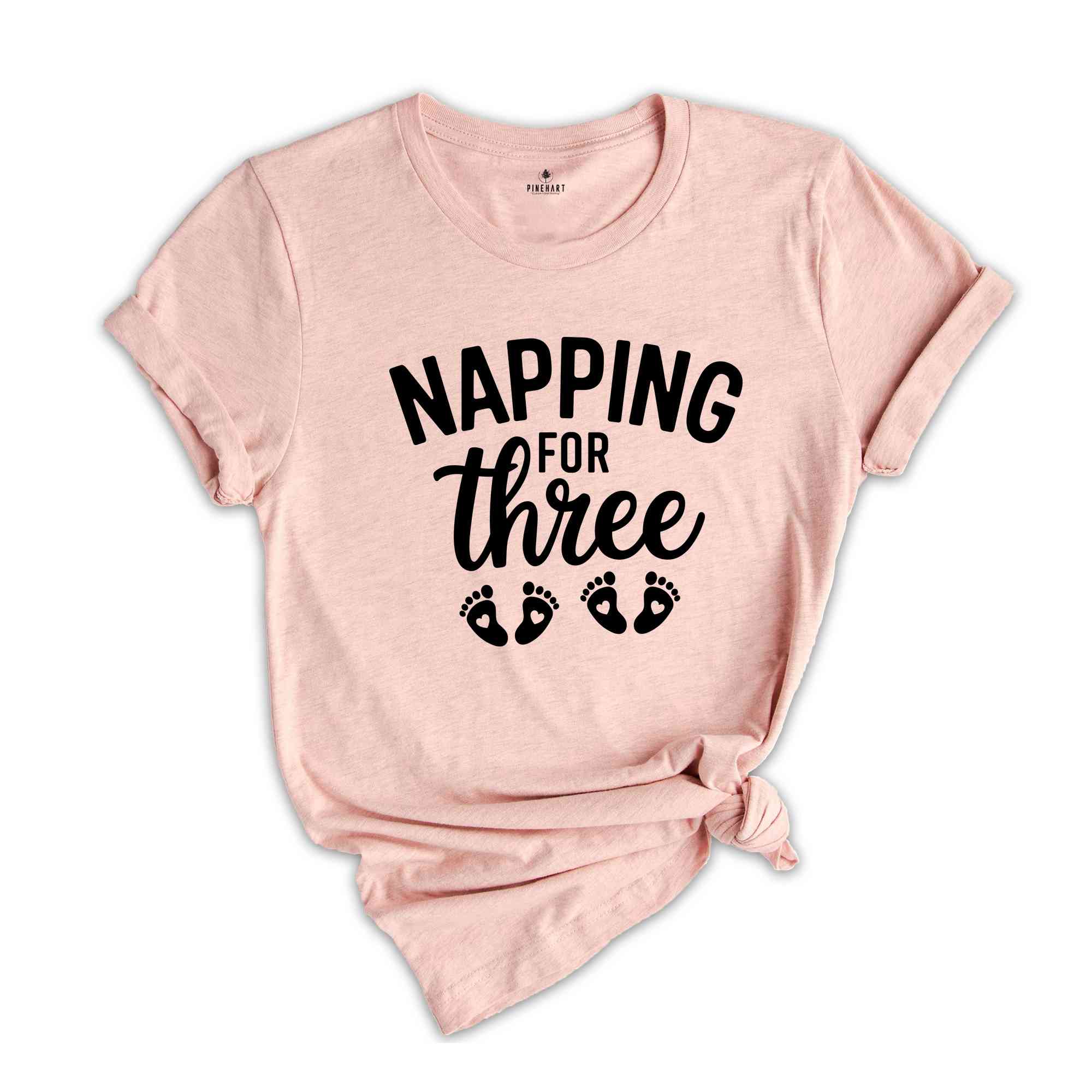 Napping For Three Shirt, Expecting Twins, Pregnancy Reveal Shirt, Pregnancy Announcement, Expecting Mom Shirt, Twin Baby Shower