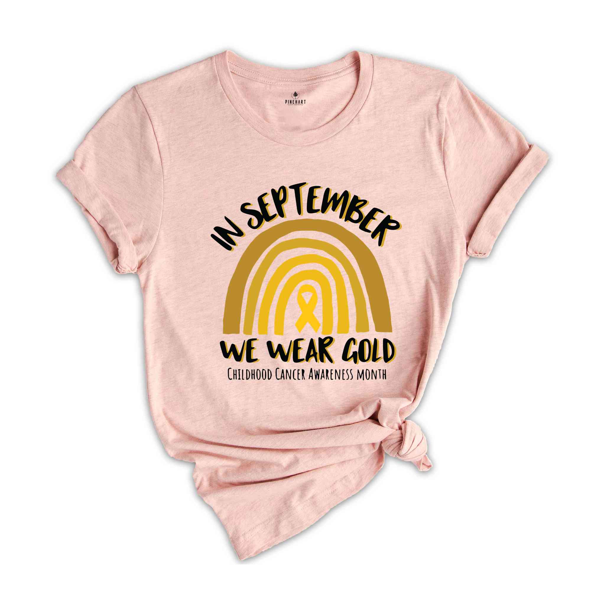 In September We Wear Gold, Childhood Cancer Awareness Shirt, Cancer Awareness Month, Gold Ribbon Shirt, Motivational Shirt, Awareness Shirt