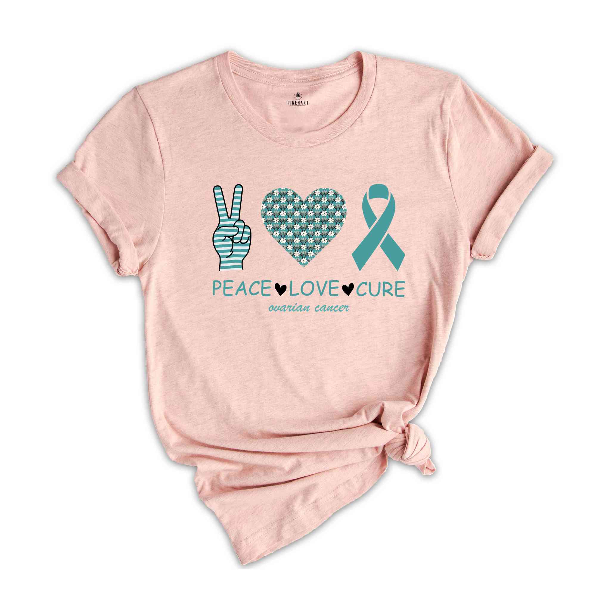 Ovarian Cancer Shirt, Support Shirt, Ovarian Cancer Patient Gift, Heart Shirts, Cancer Survivor Shirt, Cancer Awareness Tee