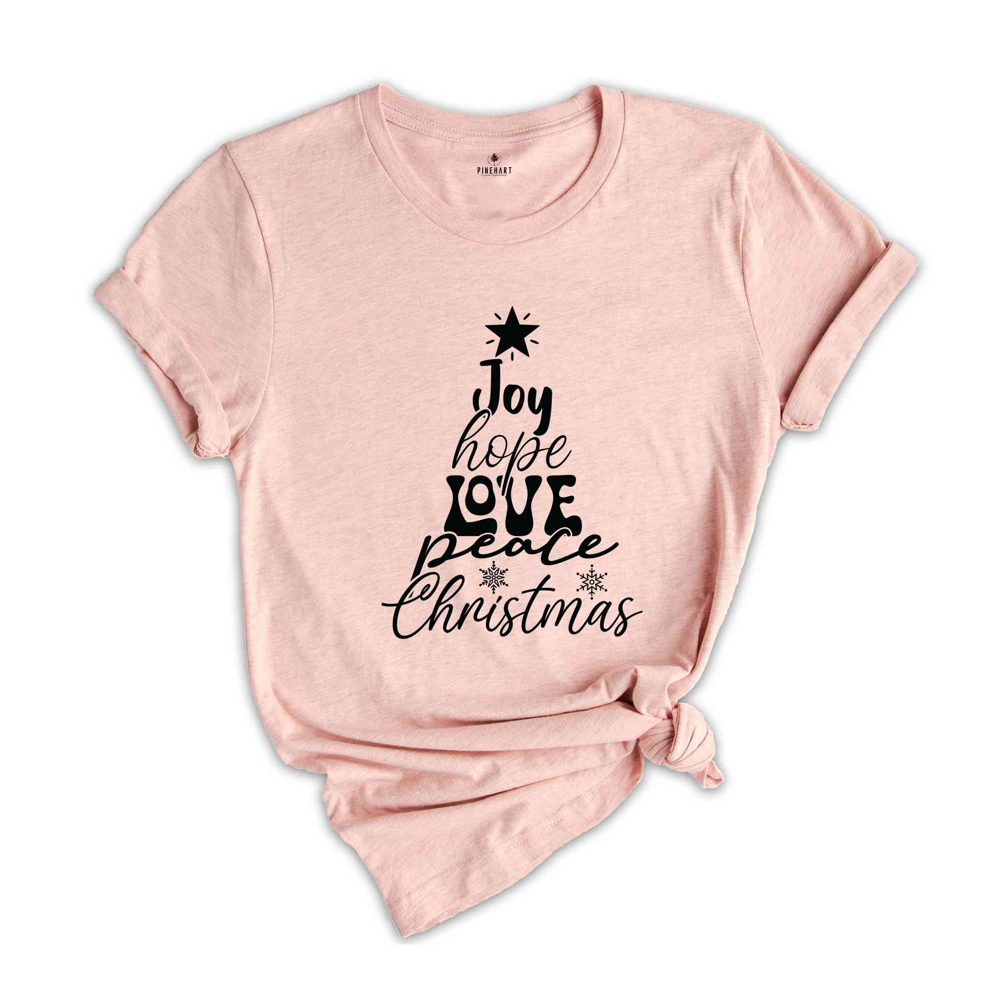 Joy Hope Love Peace Christmas Shirt, Christmas Shirt, Joy Tee, Hope Shirt, Peace Tee, Love Tee, Christmas Shirt, Snowflakes Shirt