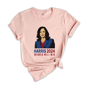 Kamala Harris Shirt, Harris 2024 Shirt, Madam President T-Shirt, Women Will Win T-Shirt, Kamala For The People T-Shirt