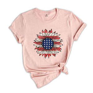 American Sunflower Shirt, 4th Of July Shirt, USA Shirt, Patriotic Shirt, Independence Day Shirt, Red White And Blue, Fourth Of July