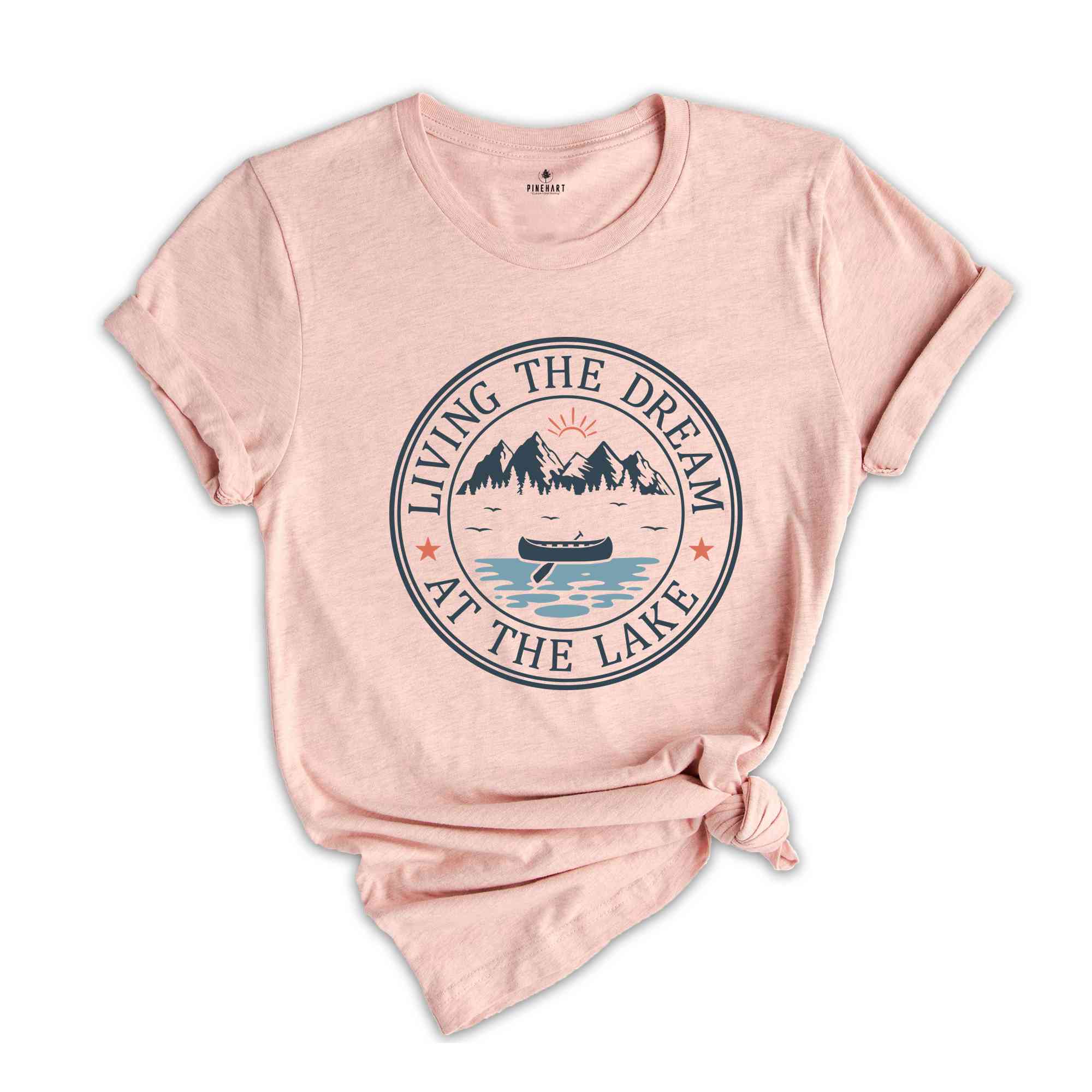 Living The Dream At The Lake Shirt, Lake Trip Tee, Camper Shirt, Adventurer Shirt, Sun Rays, Nature Shirt, Summer Shirt, Lake Day Shirt