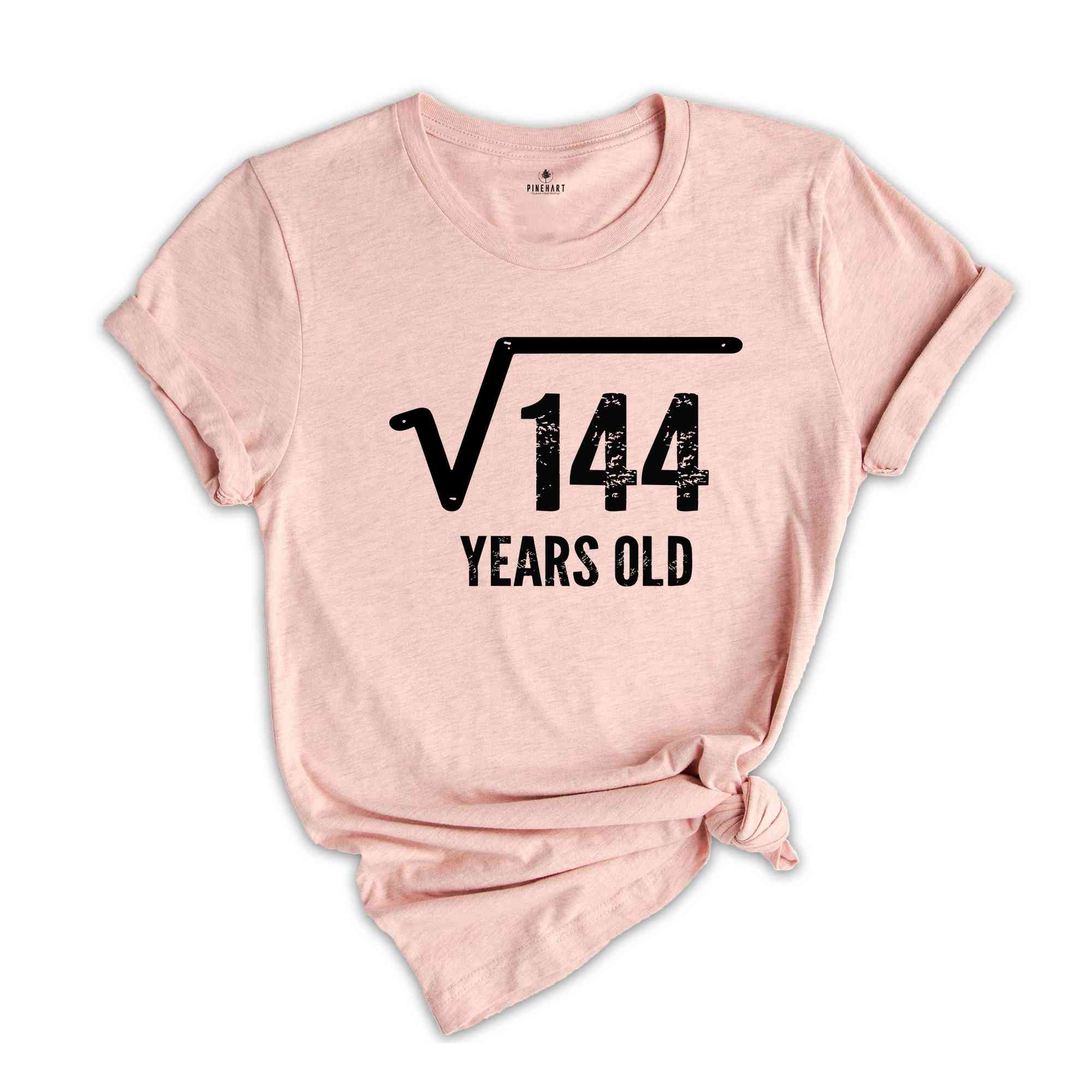 Square Root Of 144 Years Old Shirt, 12th Birthday TShirt, Born In 2012 Shirt, 12th Birthday Gift, 12th Birthday Party Shirt