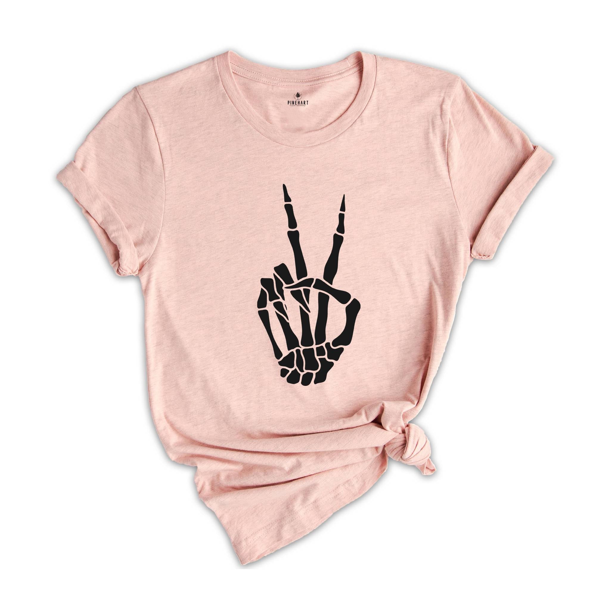 Skeleton Peace Shirt,Skeleton shirt, Skeleton Hand Shirt, Funny Tee,Women's Shirt,Skeleton Peace Sign,Birthday Gift, Cool shirt