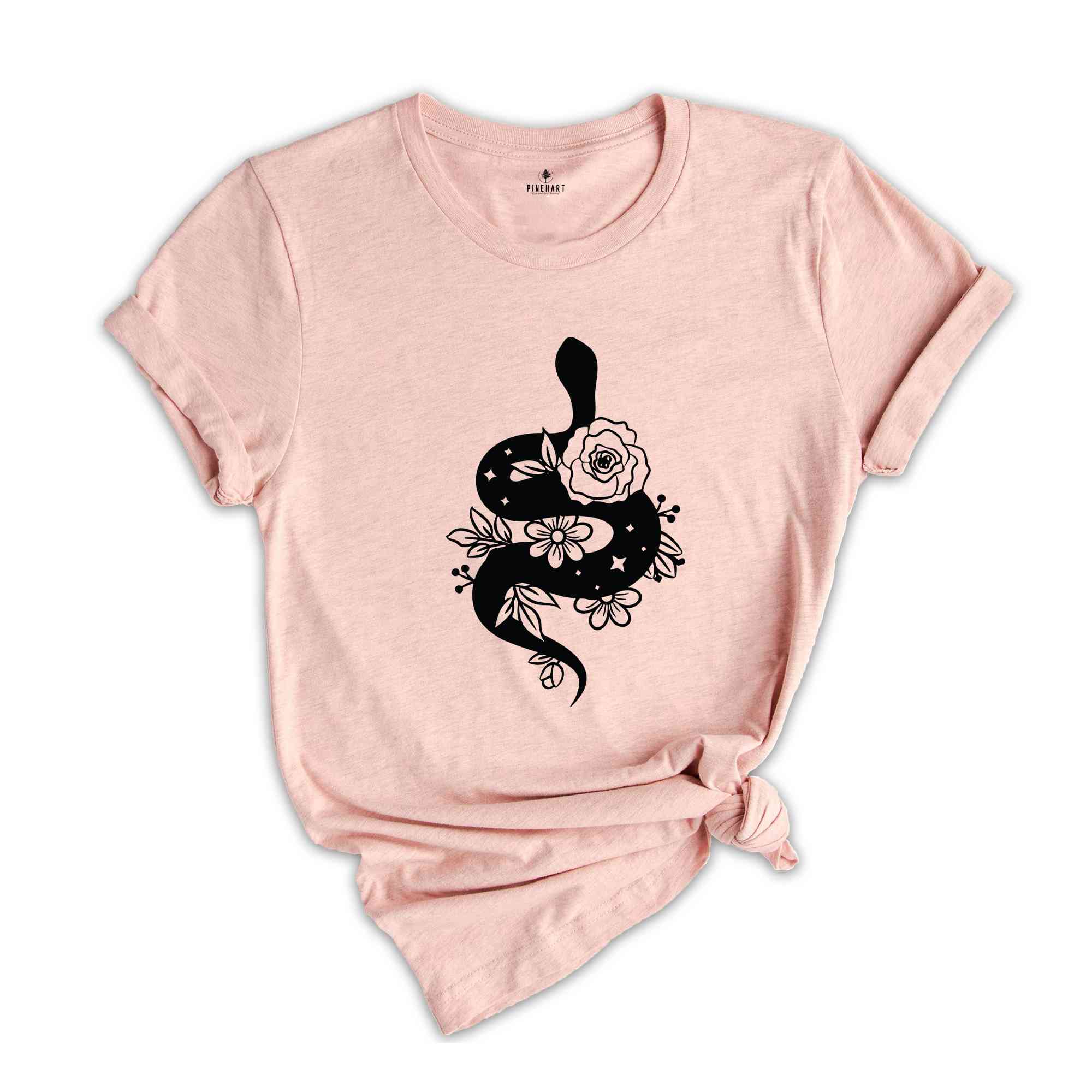 Cool Snake Shirt, Animal T-Shirts, Flower Shirt, Floral Snake Shirt, Aesthetic Reptile T-Shirt, Nature Lover Gifts