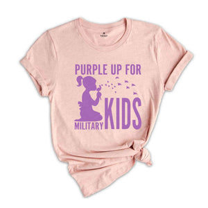 Purple Up for Military Kids Shirt, Military Child Month Awareness Shirt, Military Gifts for Kids, Military Kids Cotton Shirt