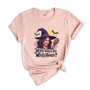 Witch Way To The White House Shirt, US Elections 2024 Tee, Kamala Harris Halloween Shirt, Halloween Gifts For Democrats