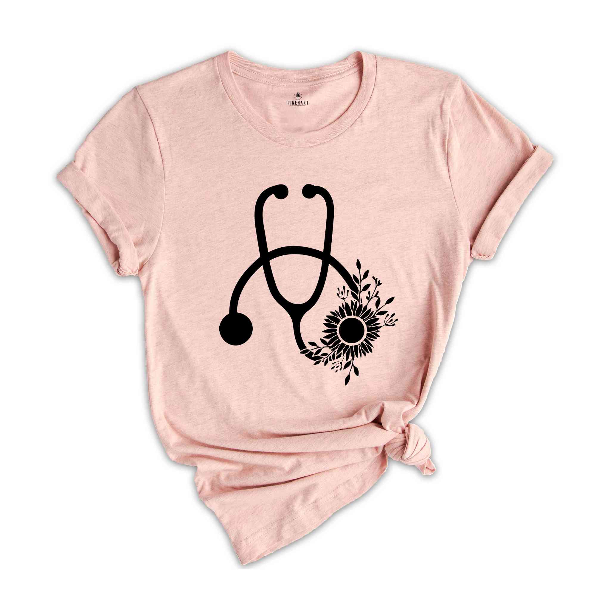 Cute Nurse T-Shirt, Floral Stethoscope T Shirt, Nursing School Gift, Healthcare Gift, Medicine Shirt, Doctor Tshirt, Medical Assistant Tees