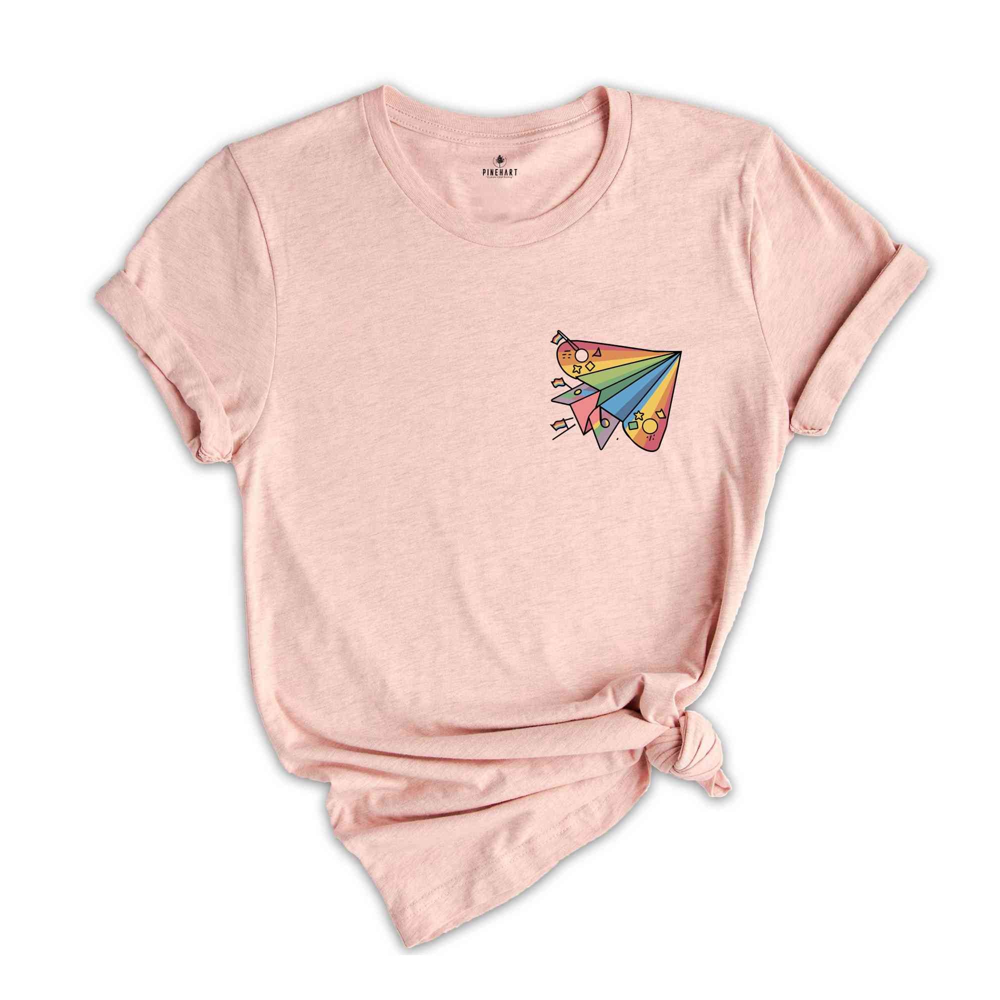 Pocket LGBT Shirt, Pride Paper Plane, LGBT Flag Shirt, Bisexual Shirt, LGBT Shirt Gift, Lesbian T-Shirt, Gay Pride Shirt