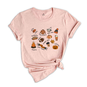 Autumn Doodles Shirt, Autumn Shirt, Cozy Season Shirt, Fall Shirt, Fall Gift, Fall Vibes Shirt, Thankful Shirt, Pumpkin Spice Shirt